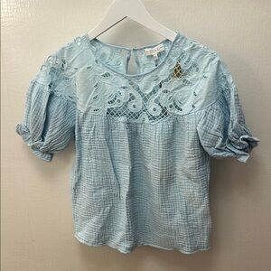 St. John's Bay Light Blue Lace Blouse